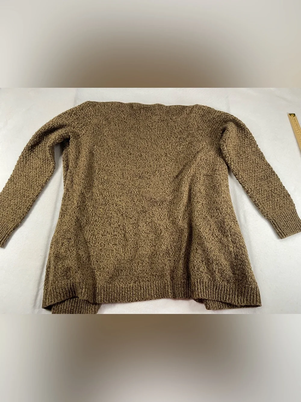 Faded Glory Brown Cable Knit Open Front Cardigan Sweater XL